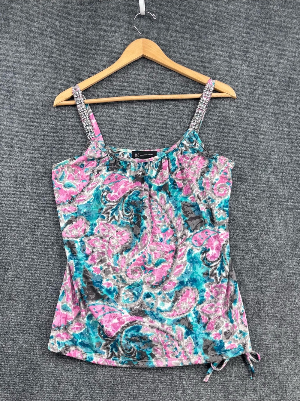 Inc Y2K Colorful Paisley McBling Tank Top Women’s S